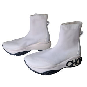 Jimmy Choo Raine Sock High-Cut Sneakers White Size 34EU/4US *See Description*